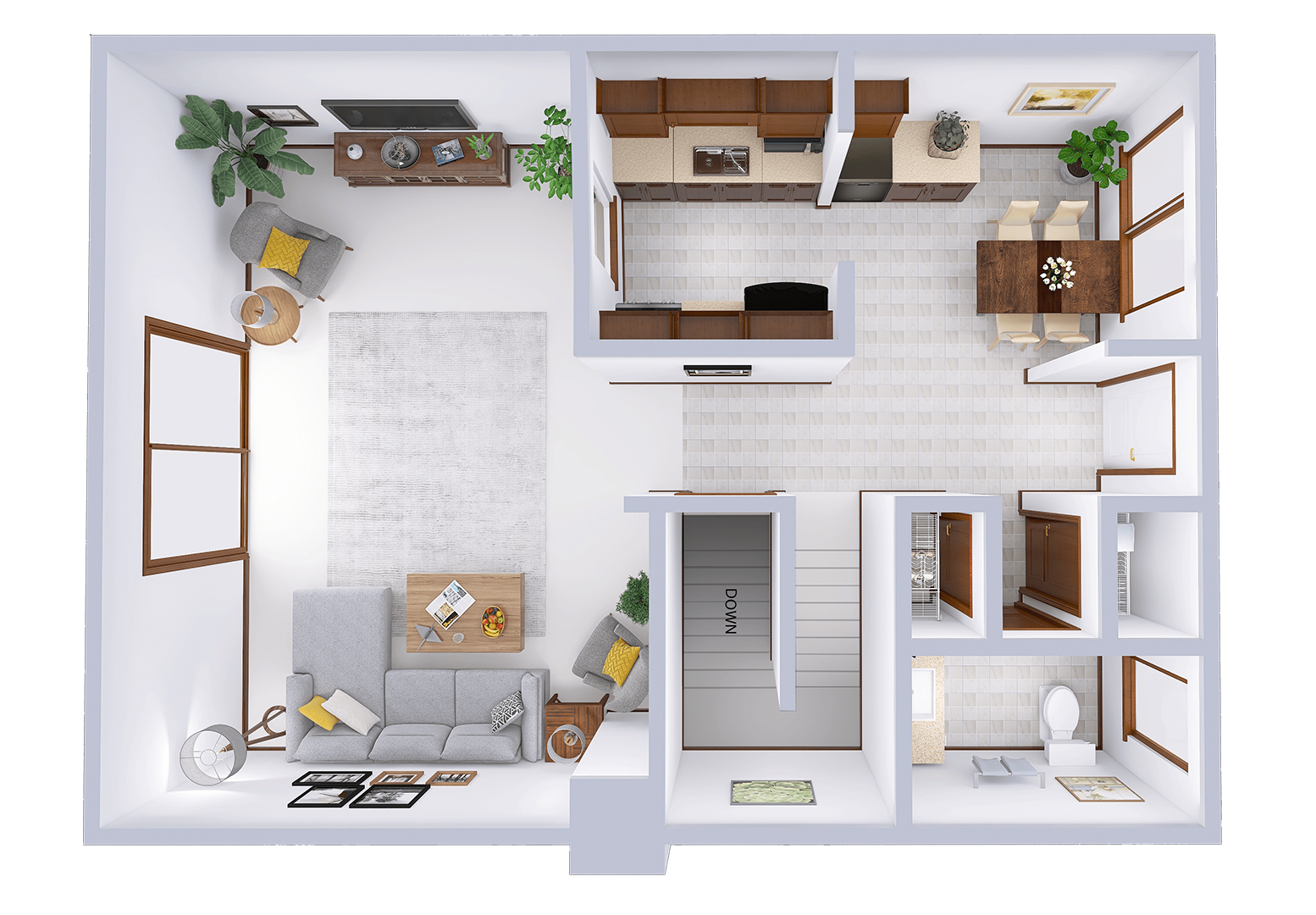 Floor plan for 3 beds, 1.5 baths, 1400 sqft
